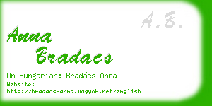 anna bradacs business card